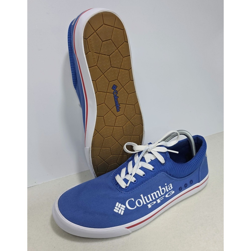 Columbia PFG Shoes Mens 12 Boat Shoe Canvas LIMITED USE  Spellout Vented